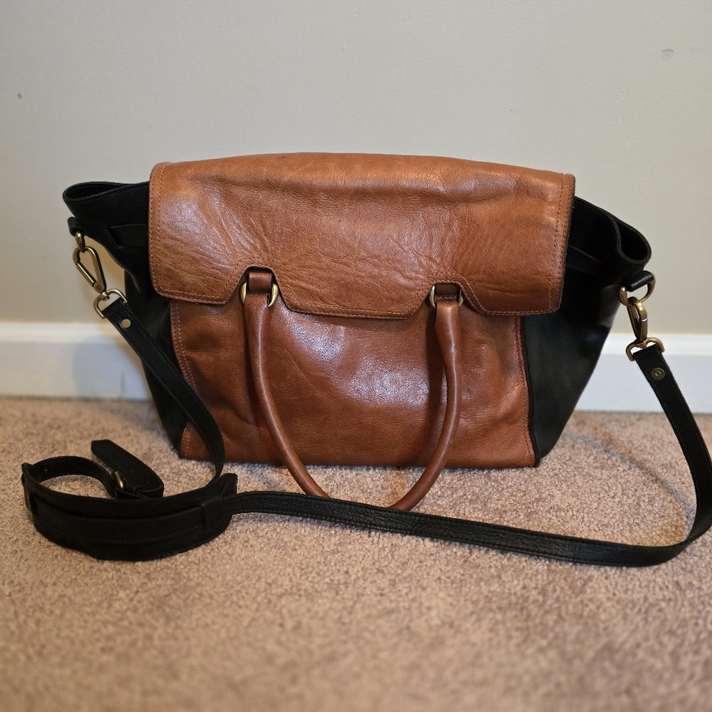 Madewell Two-Tone Leather Shoulder Bag